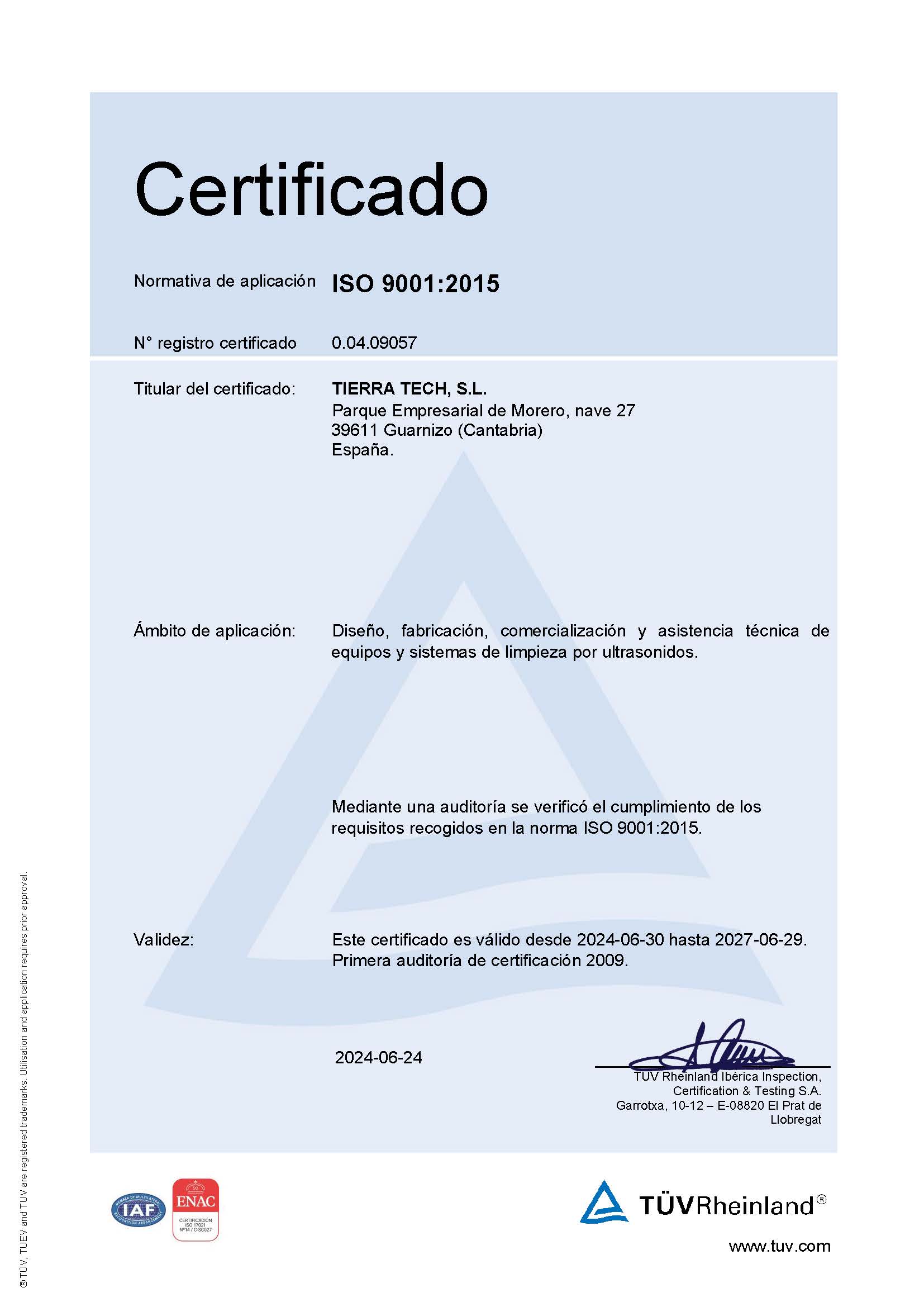 ISO 9001:2015  Nº Reg.: 0.04.09057