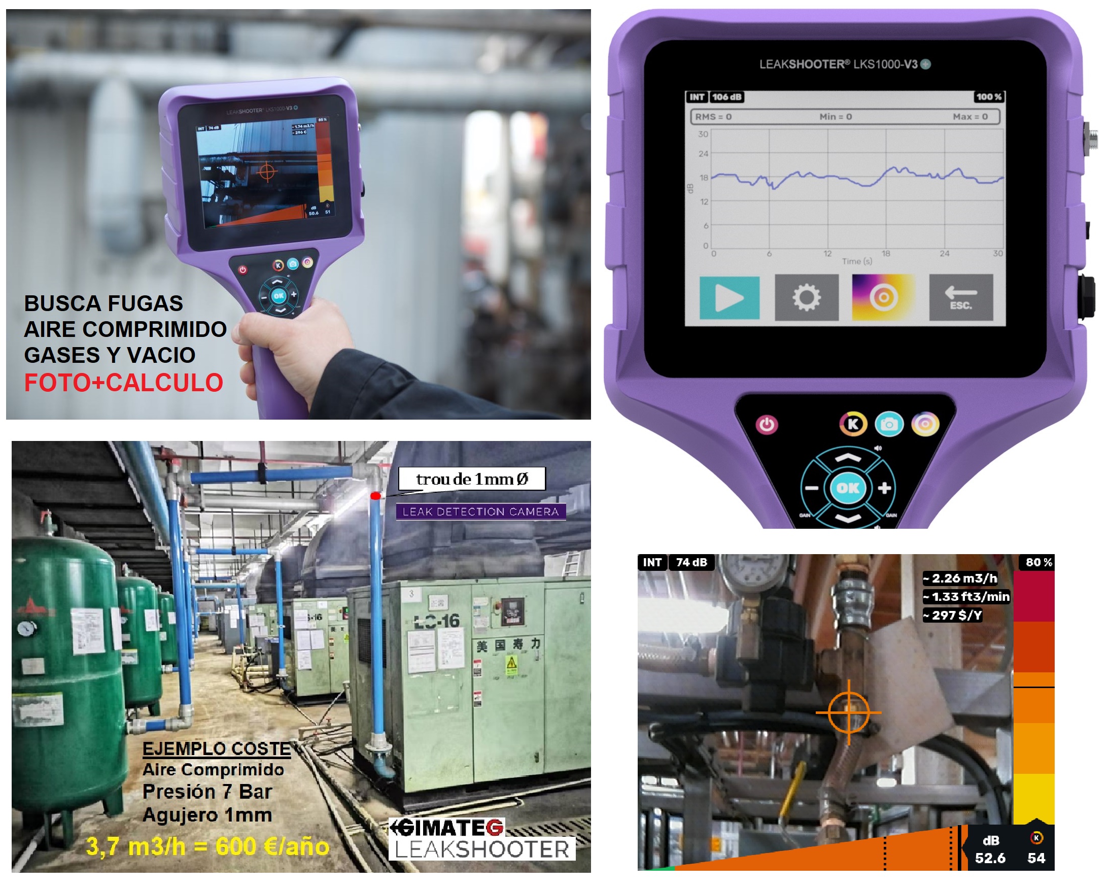 LeakShooter camara ultrasonido busca fugas gases y aire comprimido ISO 50001
