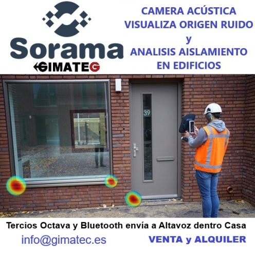 Sorama 64 camara acústica que visualiza aislamiento edificios y origen ruido venta alquiler gimateg