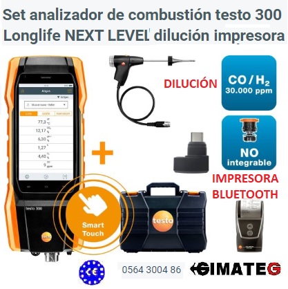 Analizador gases de combustion Testo 300 de 2 gases alquiler venta gimateg , testo 340 , testo 350