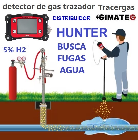 Hunter tracegas busca fugas agua pro con bomba 40Lh venta y alquiler gimateg Distribuidor Esders