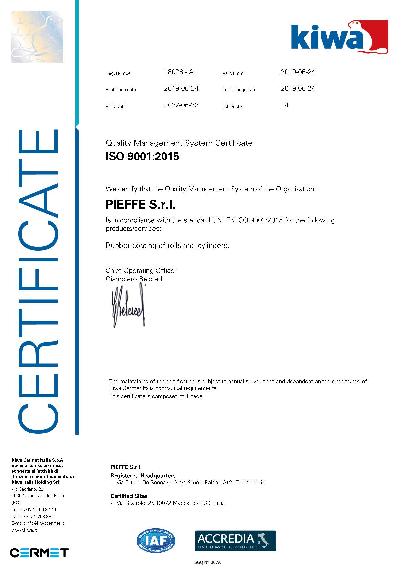 ISO 9001:2015 for our rubber coating line of Mappano
